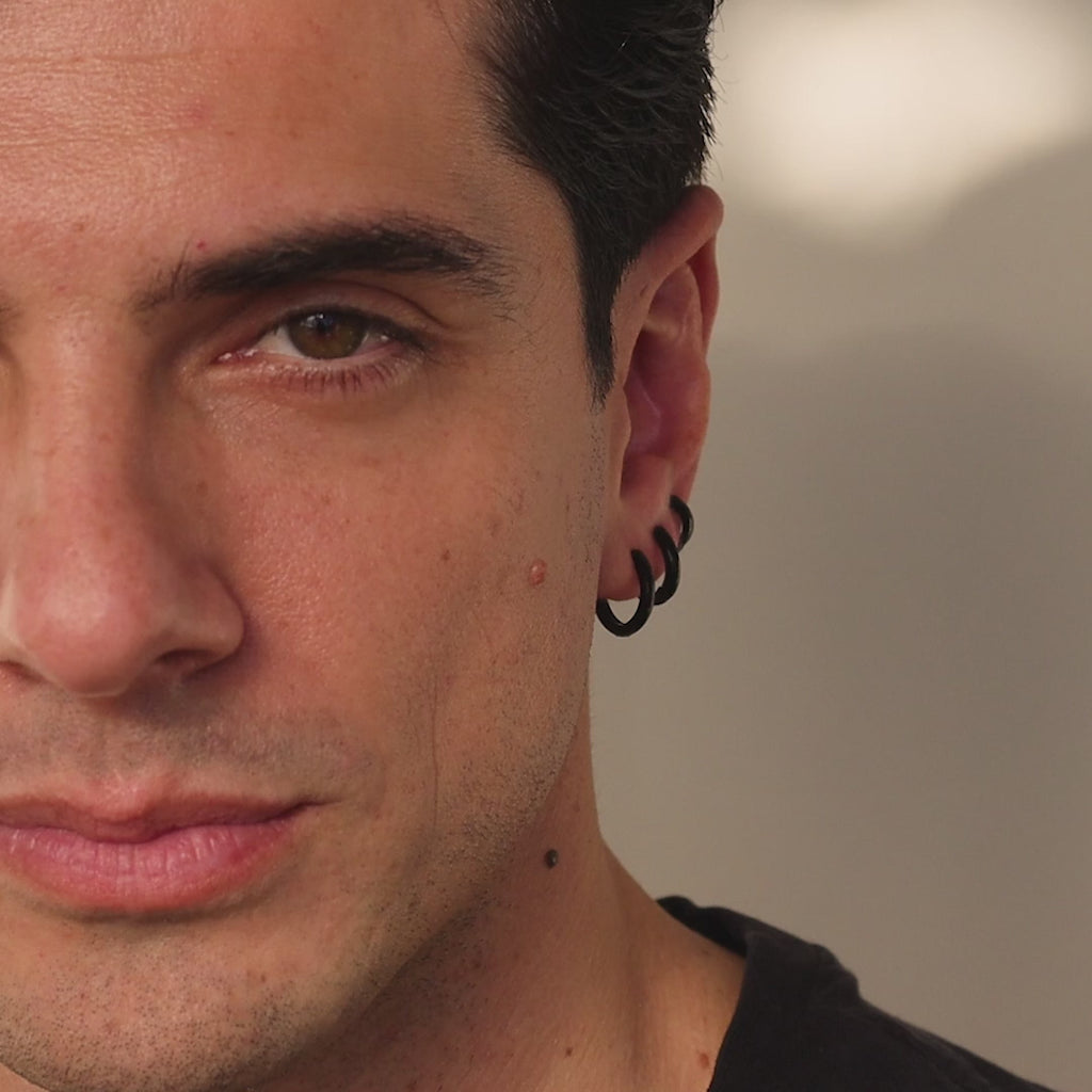 Men's Black Hoops Set