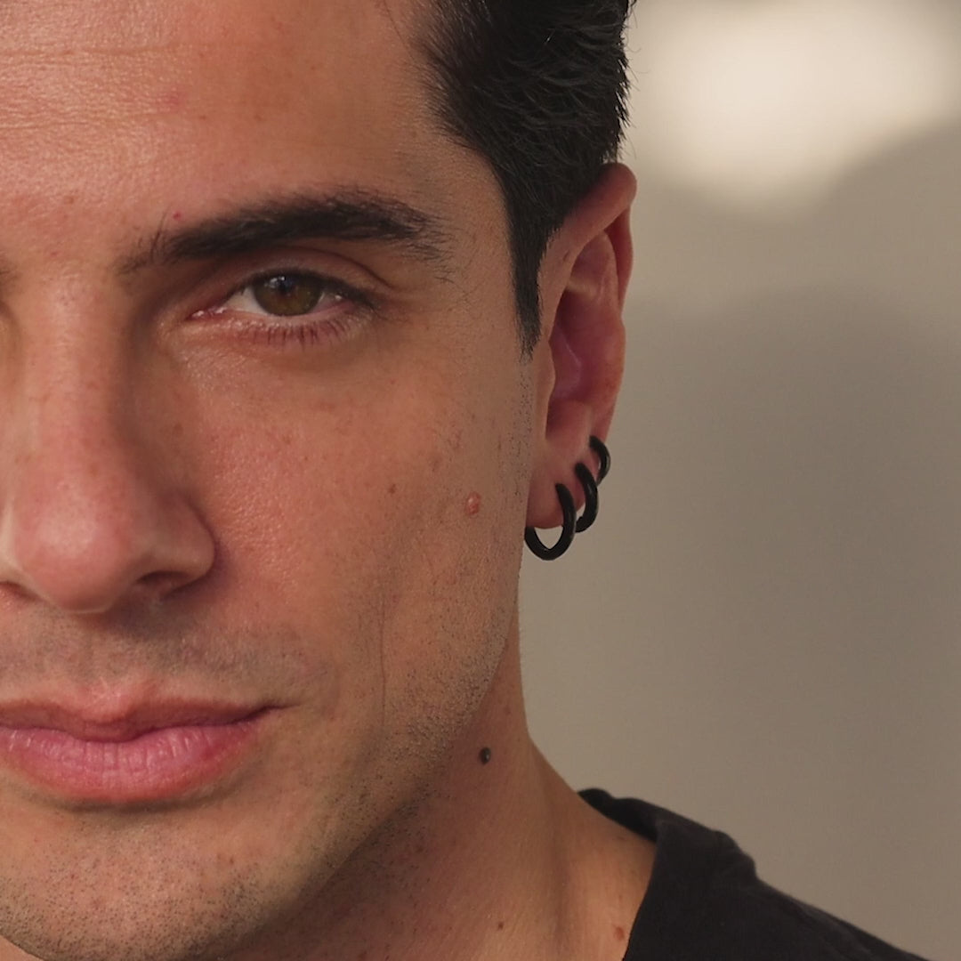 Men's Black Hoops Set