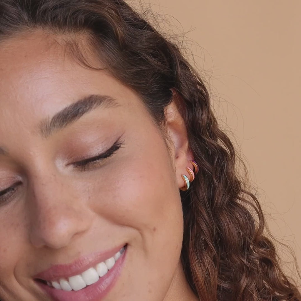 Pastel Opal Inlay Huggies