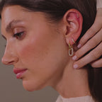 Bold Pave Link Earrings in Silver
