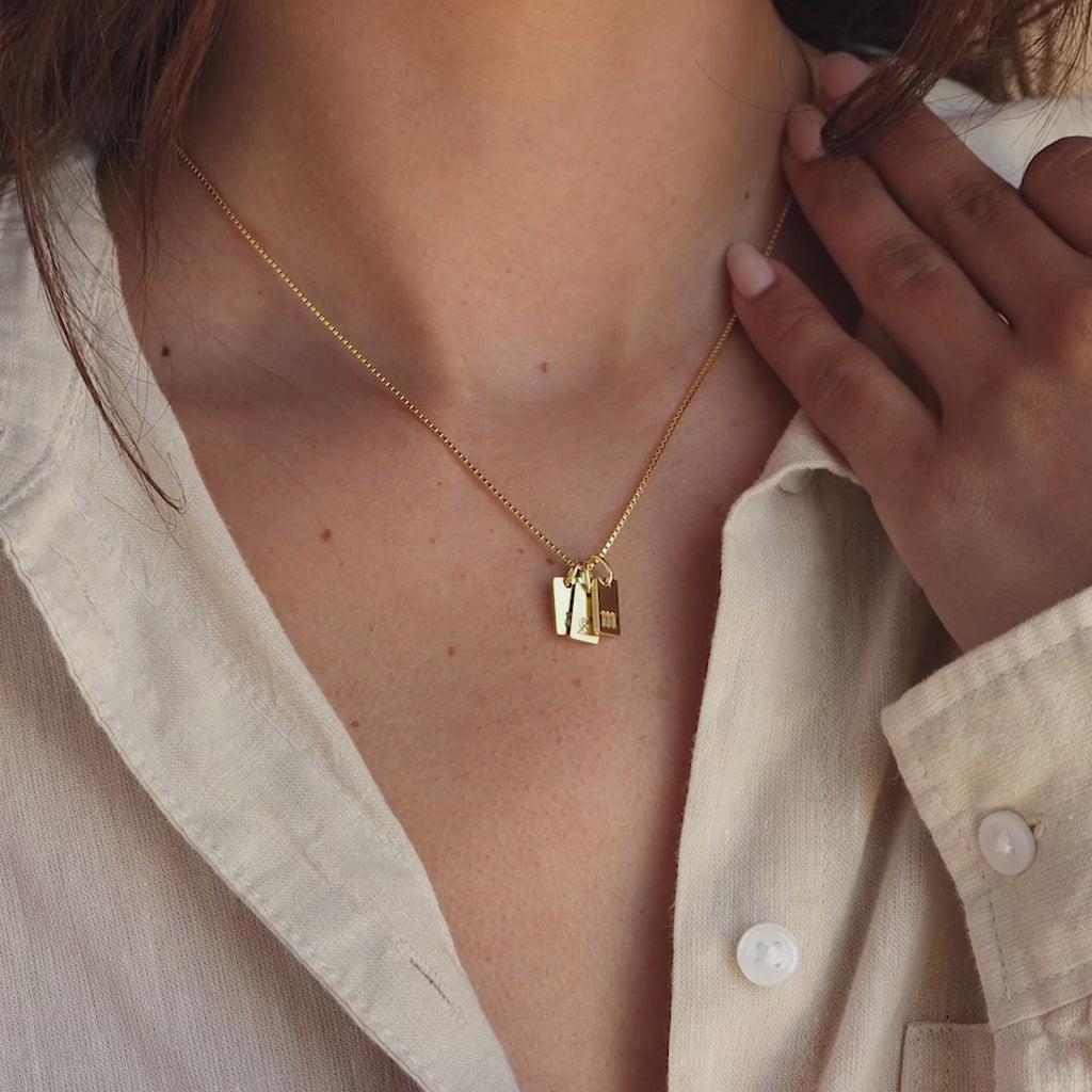 Old English Mini Tag Necklace