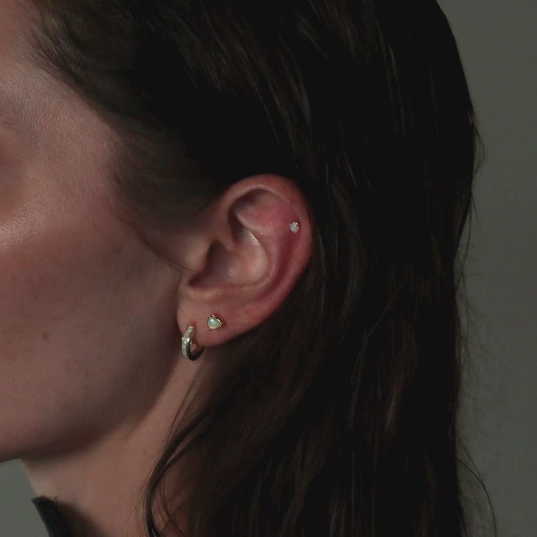 Opal Heart Flat Back Studs