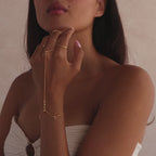 Diamond Cluster Hand Chain Bracelet in 18K Gold