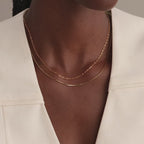 Dainty Paperclip Necklace in 18K Gold