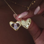 Organic Heart Locket Necklace in 18K Gold