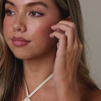 Celestial Baroque Pearl Charm Hoops in Silver