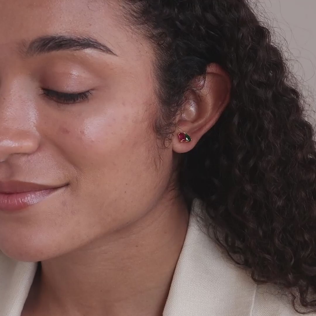 Toi et Moi Birthstone Earrings