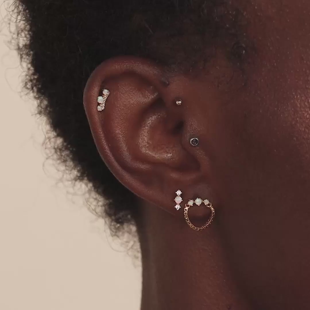 Opal Cartilage Studs Set