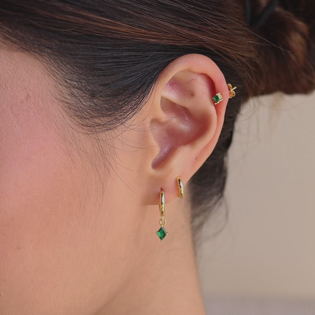 Ensemble de boucles d'oreilles émeraude