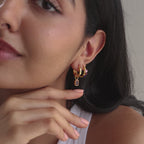 Multiple Tapered Birthstone Huggies in 18K Gold