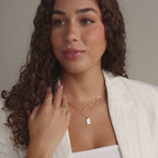 Ribbed Birthstone Star Necklace