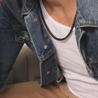 Men's Black Curb Chain