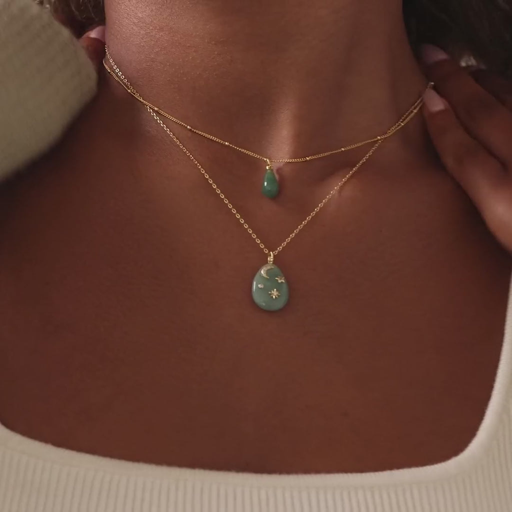 Celestial Gemstone Pendant Necklace
