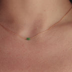 Dainty Jade Bar Necklace in Silver