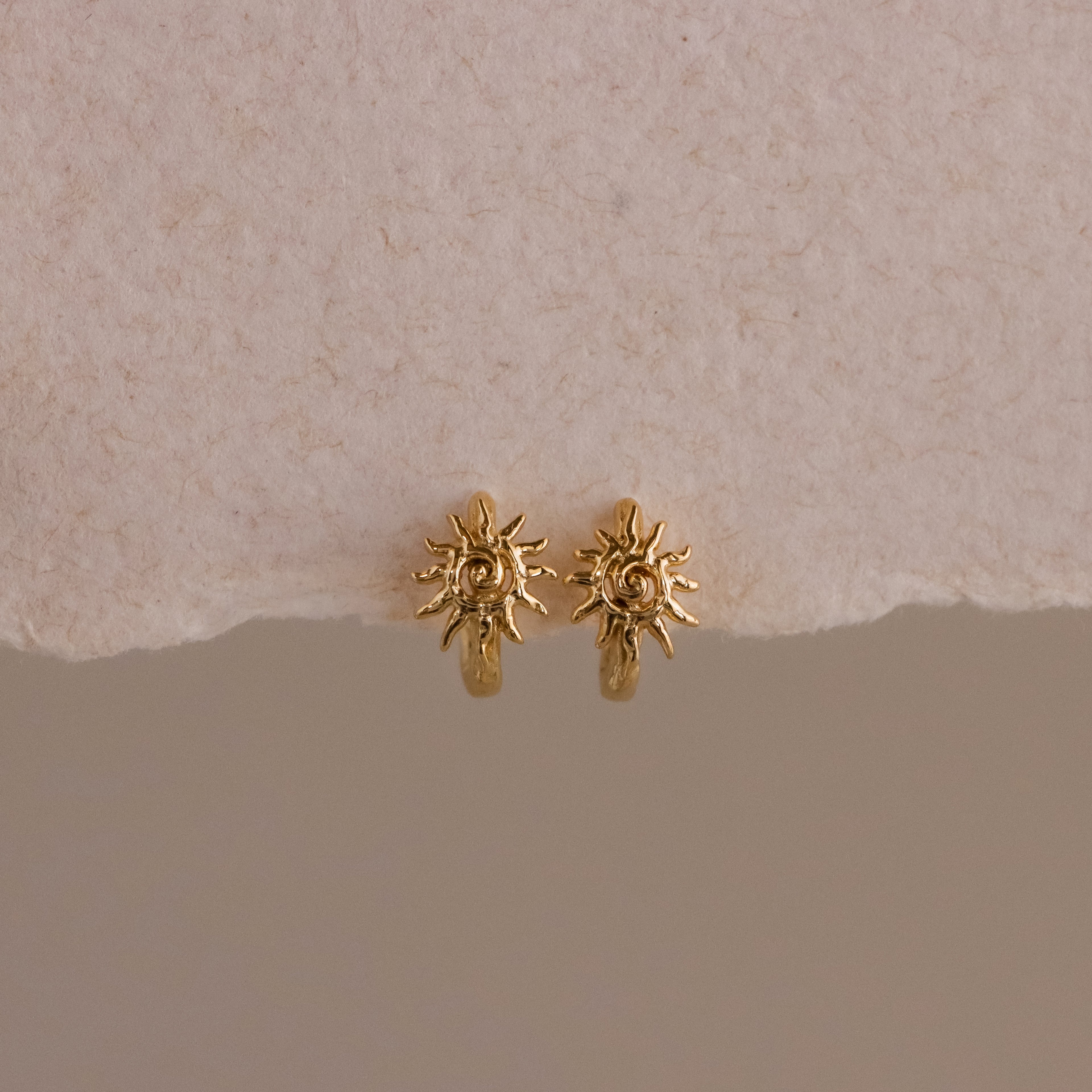 Abstract Sun Hoop Earrings