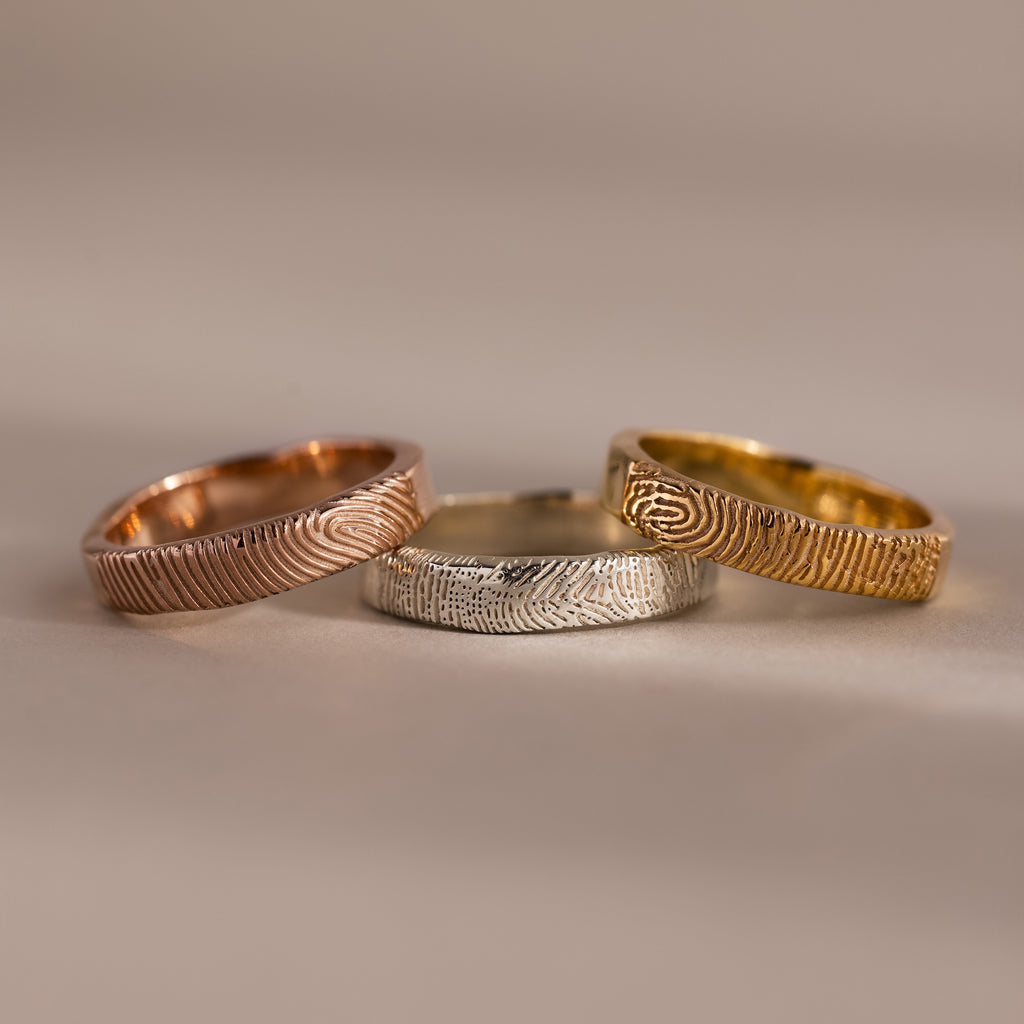 Organic Fingerprint Band in 18K Gold