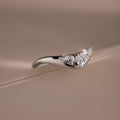 Sunrise Diamond Curve Ring in Silver