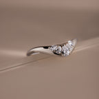 Sunrise Diamond Curve Ring in Silver