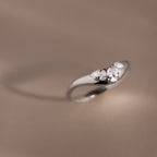 Sunrise Diamond Curve Ring in Silver