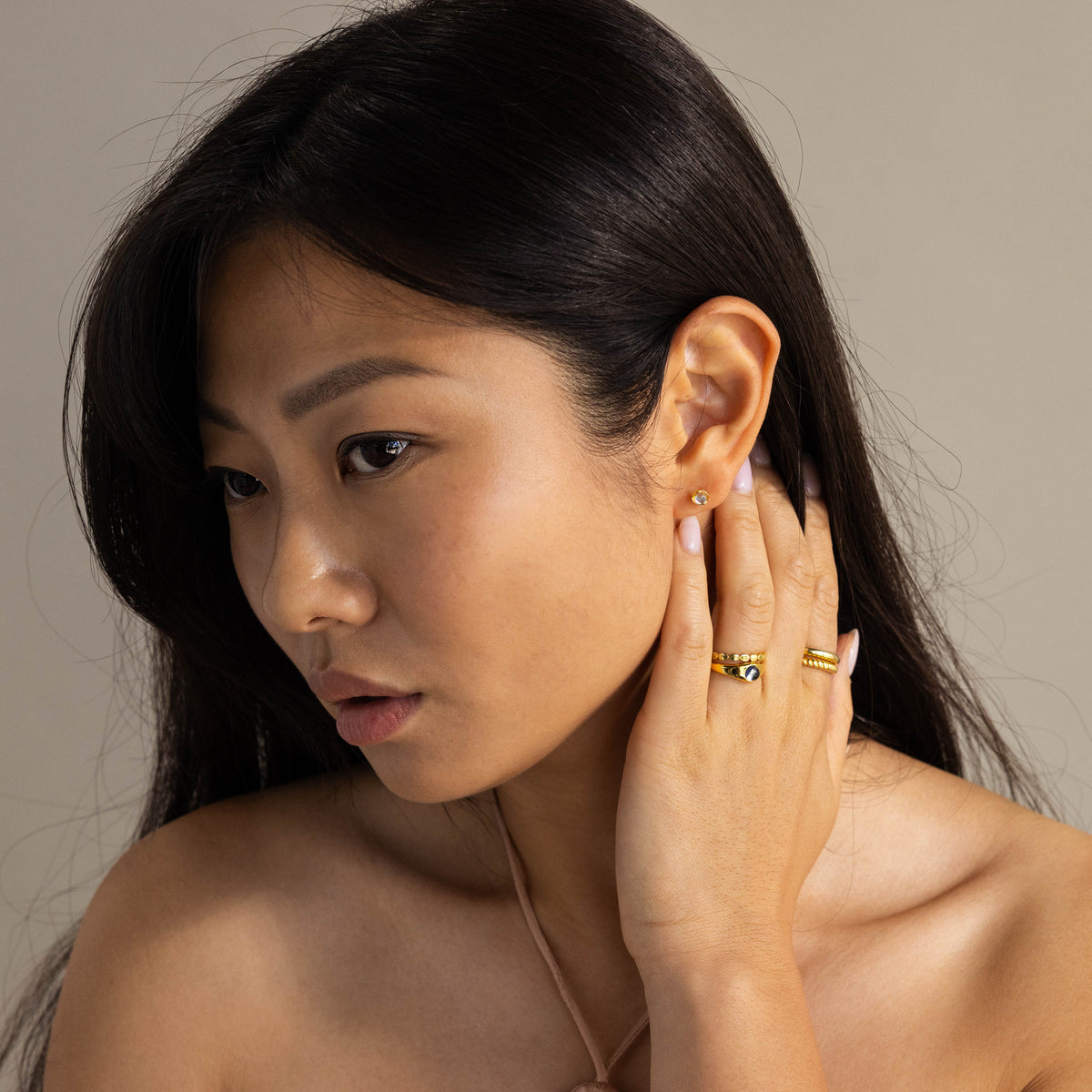 Moonstone Studs
