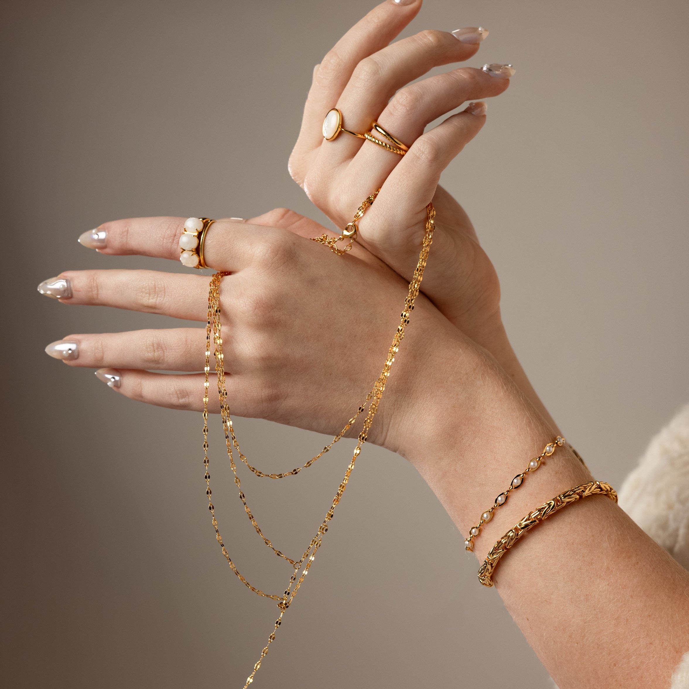 Sparkling Layered Lariat Necklace