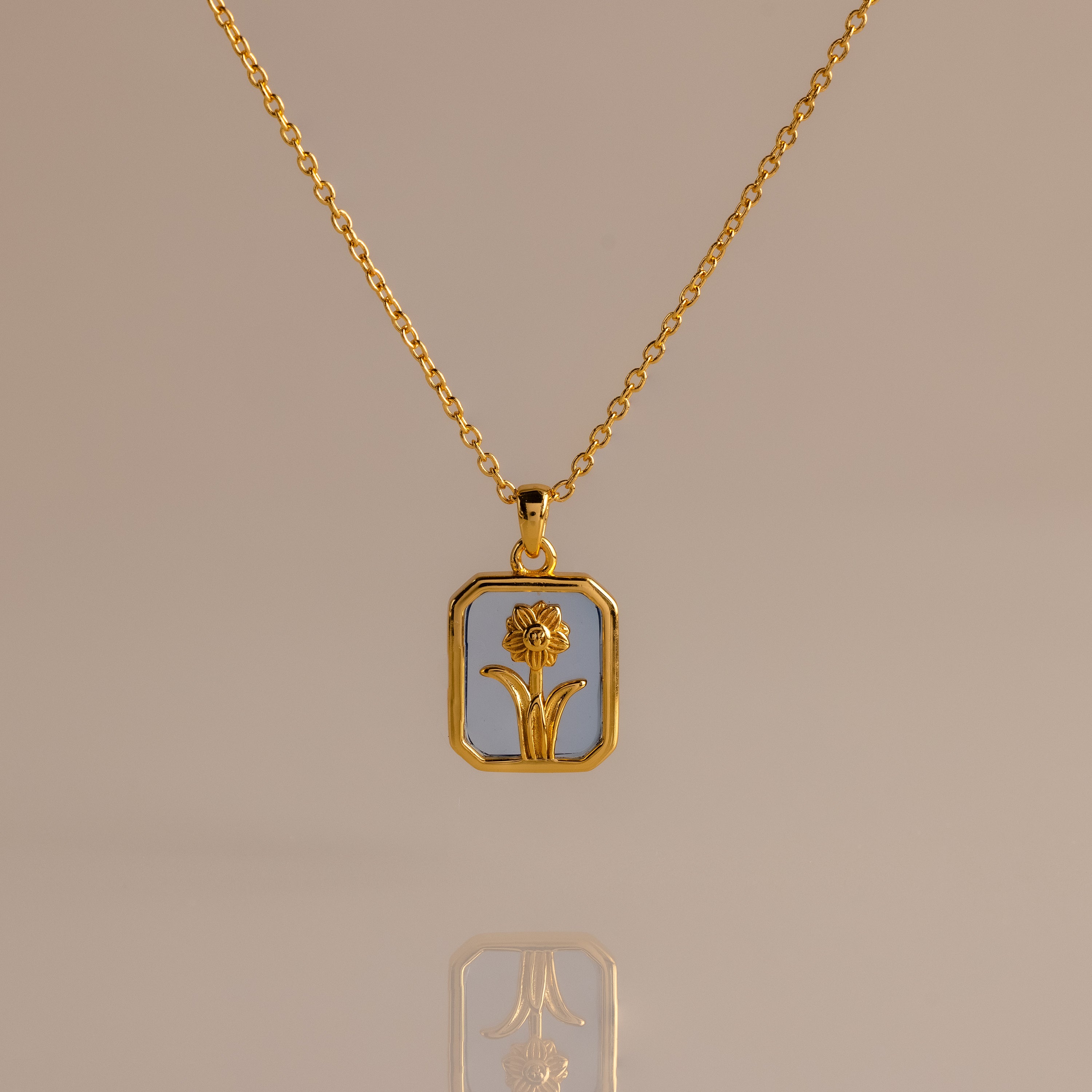 Birth Flower Charm Necklace