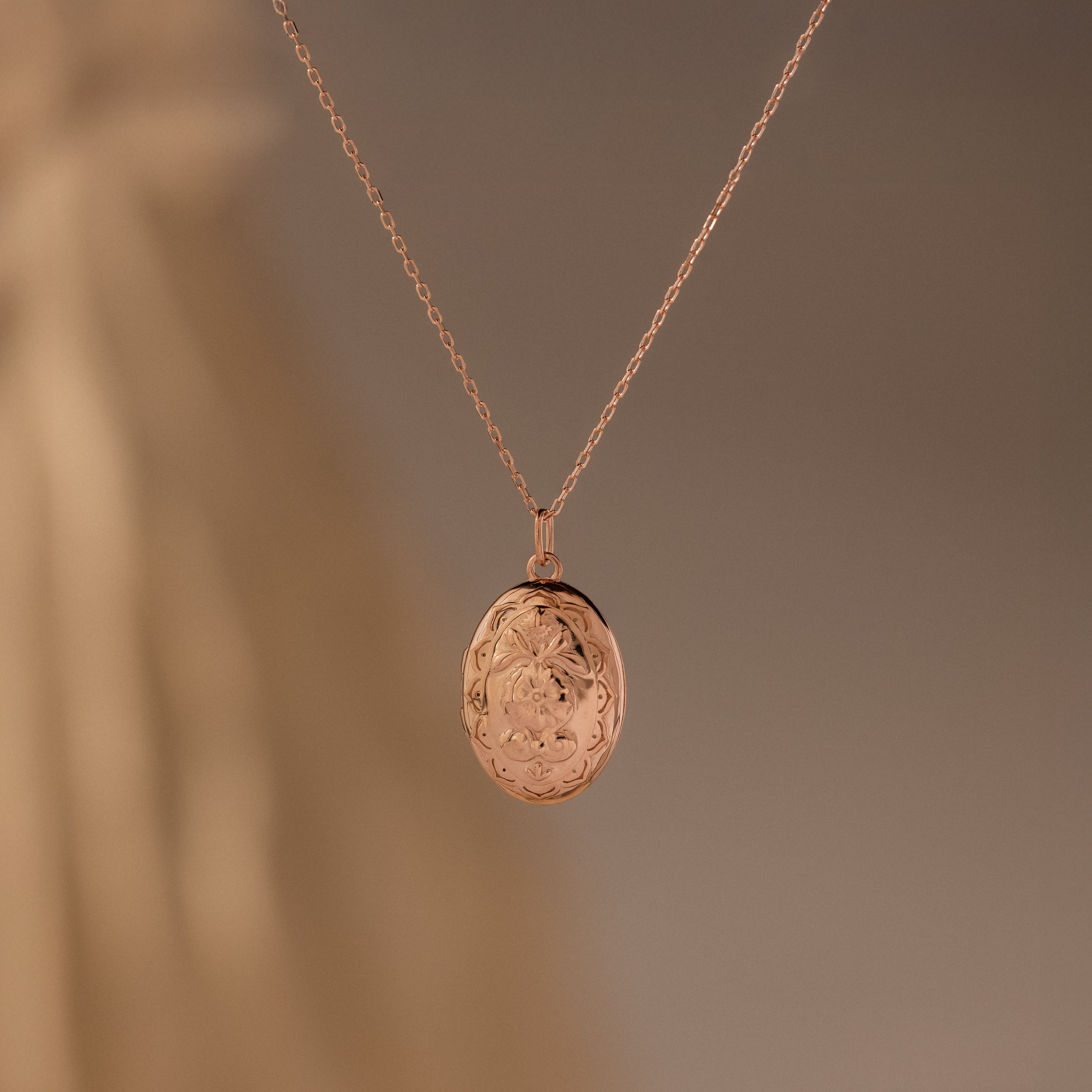 Floral Handwriting Locket Necklace