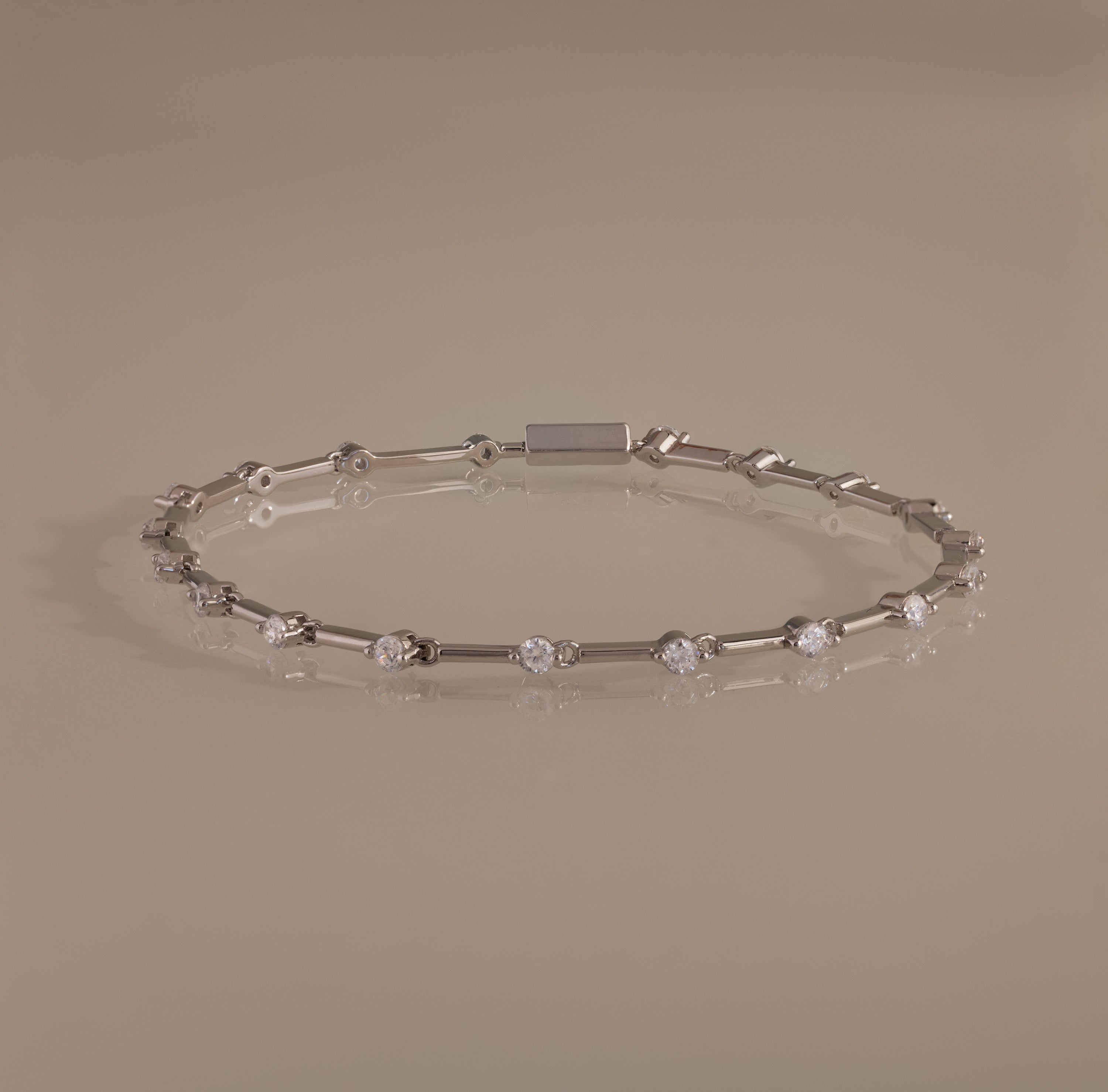 Sprinkle Diamond Tennis Bracelet in Silver | Caitlyn Minimalist
