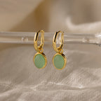 Jade Oval Jewelry Set in 18K Gold