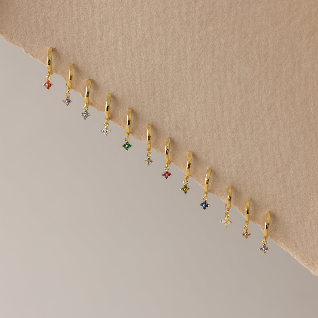 Ivy Birthstone Hoops