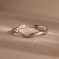 Organic Wavy Cuff Bracelet in Silver
