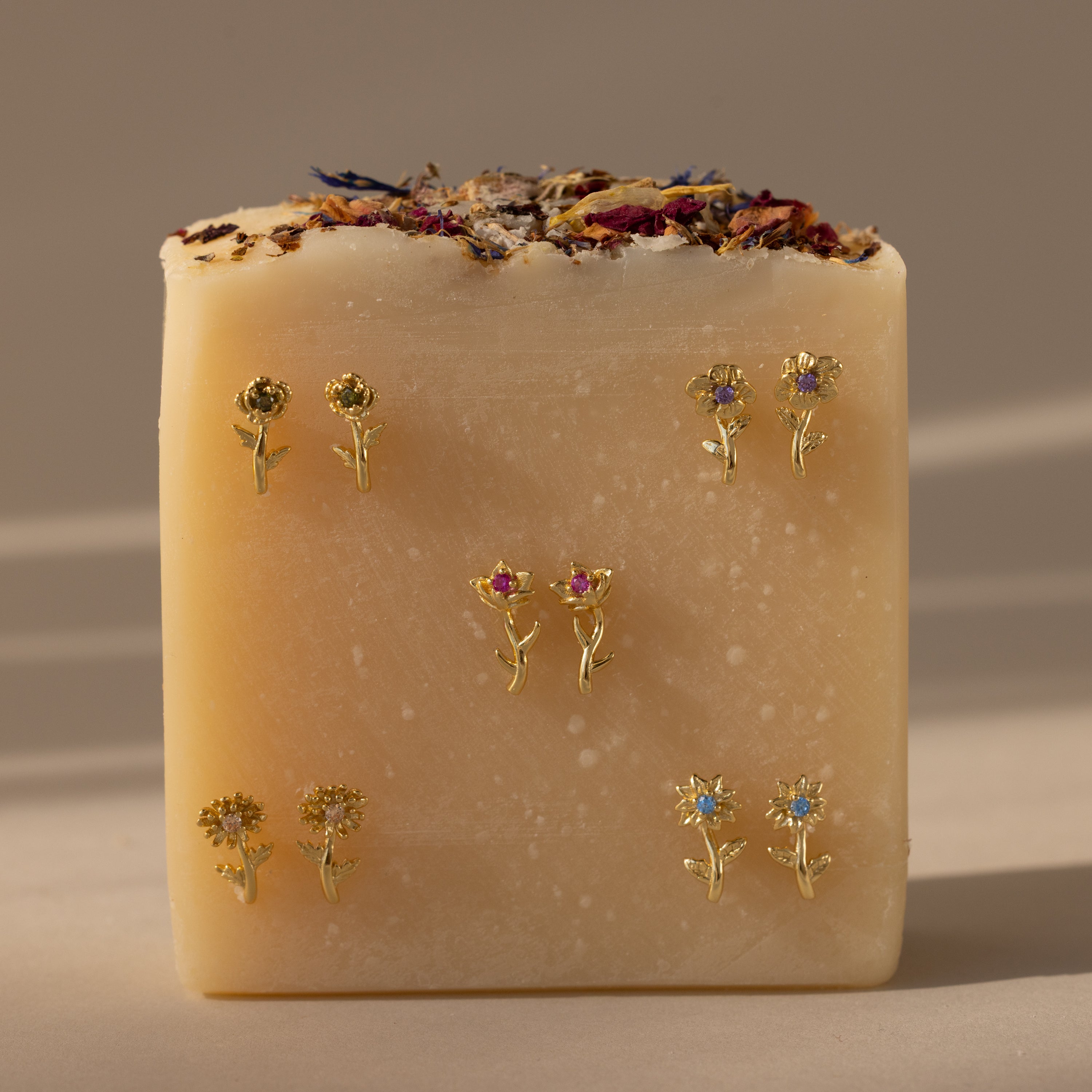 Birth Flower Stud Earrings