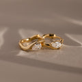 Organic Diamond Teardrop Hoops in 18K Gold