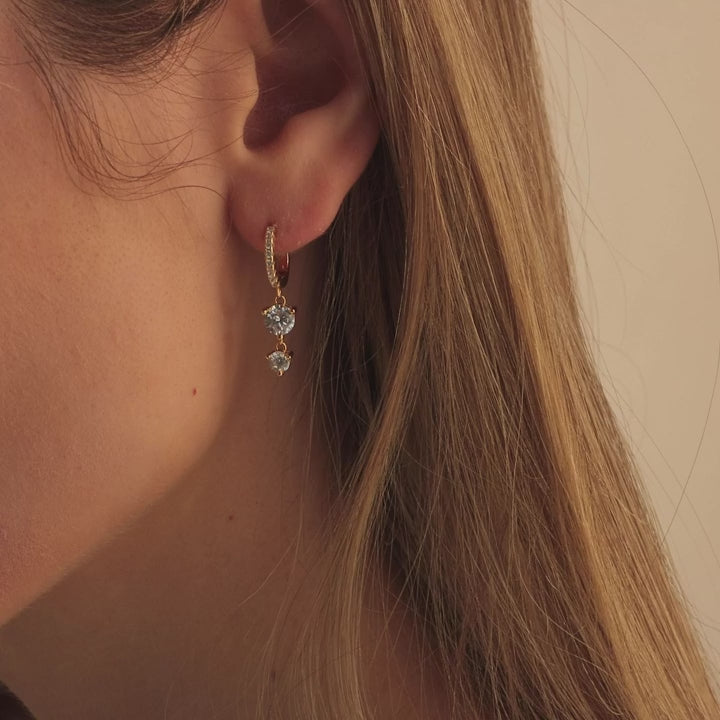 Caroline Pave Drop Huggies