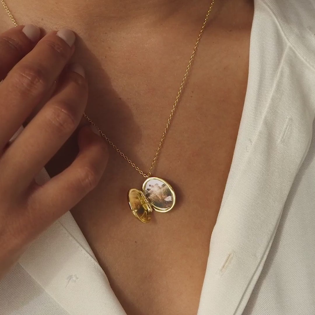 Eliza Oval Locket Necklace