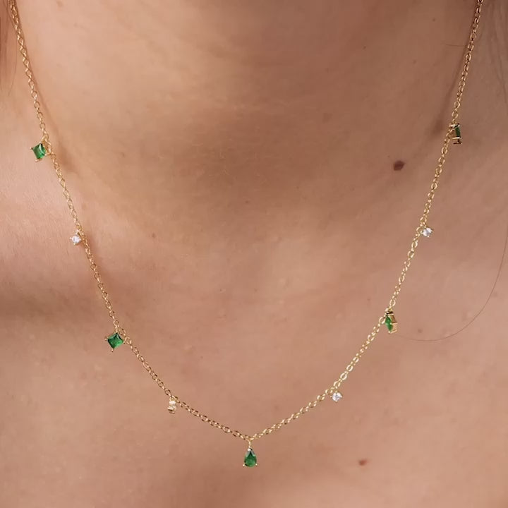 Larissa Emerald Station Necklace