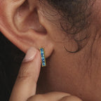 Pendientes de barra con piedra natal Baguette