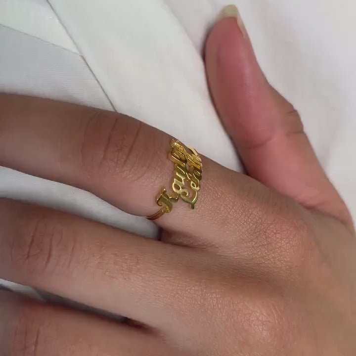 London Duo Name Ring