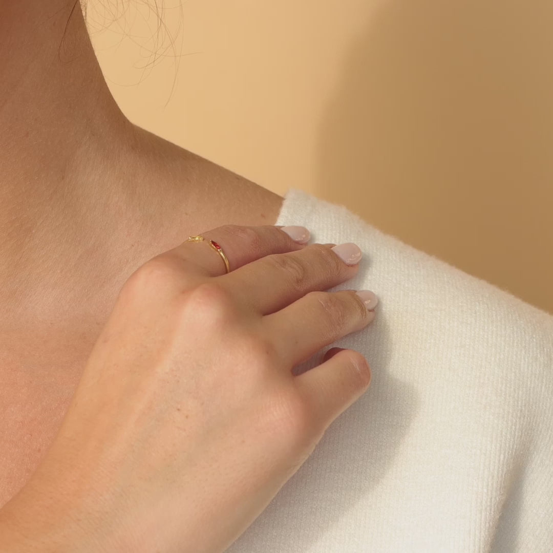 Duo Marquise Birthstone Ring