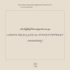 Traditional script font chart features elegant uppercase, lowercase, numbers, and ampersand in cursive—ideal for crafting a personalized gift like our Traditional Initial Heart Signet Ring.