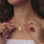 Ribbed Flower Tag Necklace