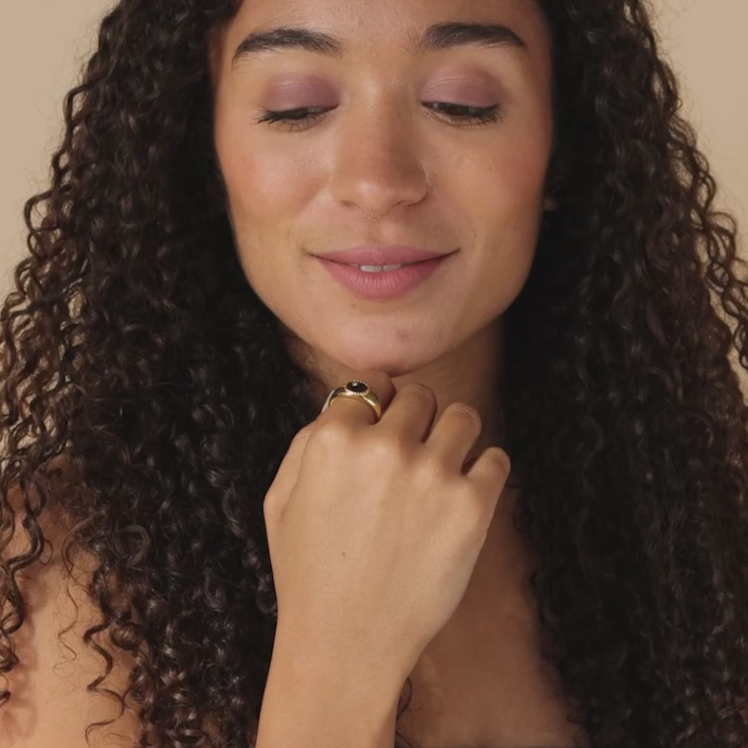 Natasha Black Signet Ring