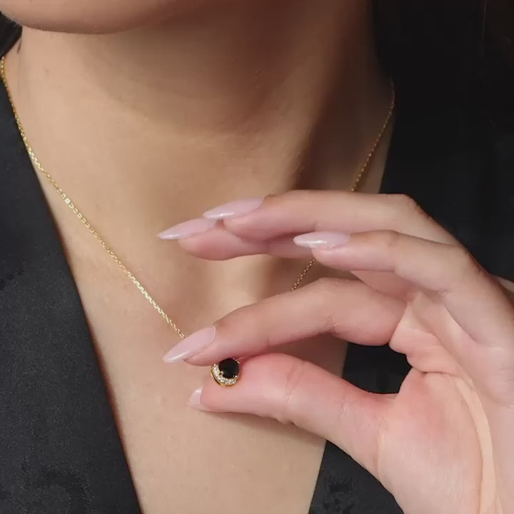 Collier de pierre de naissance Halo