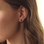 Black Flower Studs