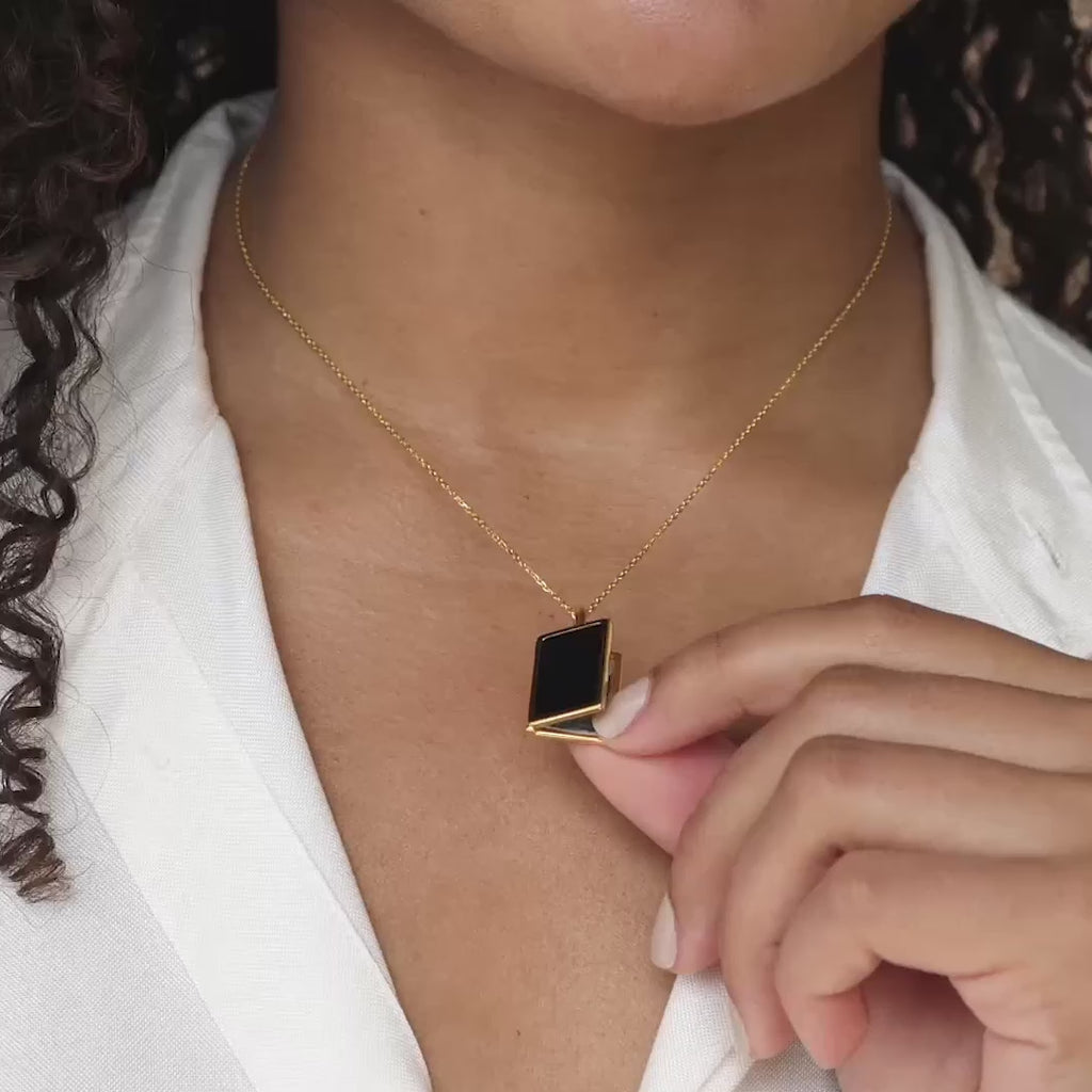 Onyx Locket Necklace