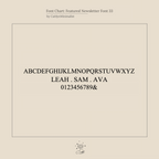 The Newsletter Curb Name Ring features minimalist serif letters and numbers on a beige background with subtle decor—perfect for personalizing your ring or inspiring elegant chain designs.