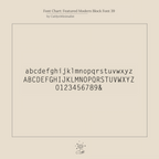 Font chart with modern block letters (A–Z, a–z), numbers 0–9, and ampersand on beige—ideal for customizing the Mini Name Bar Bracelet or creating a one-of-a-kind personalized gift.