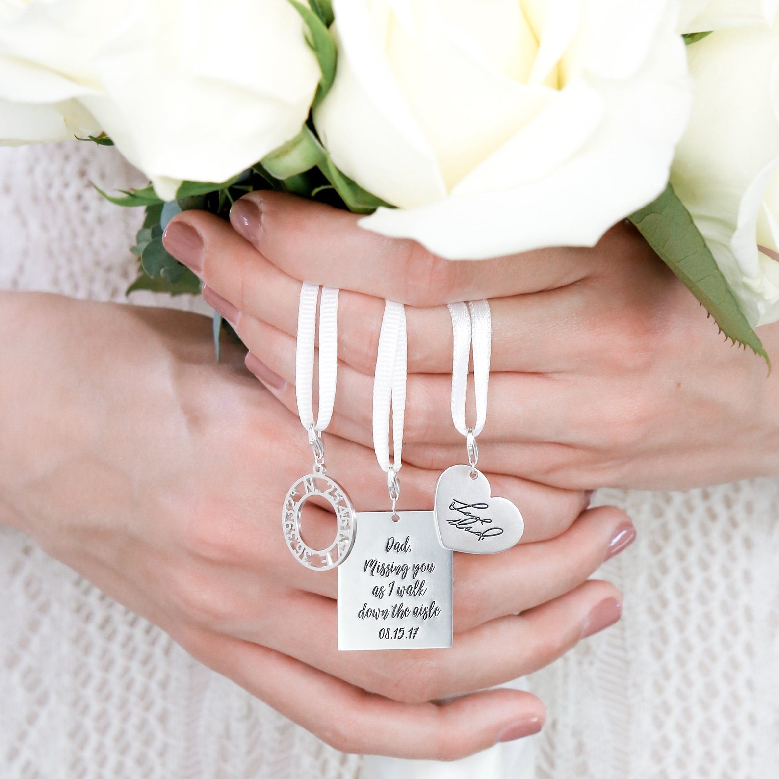 Something Blue for Wedding, Personalized Bridal Bouquet Charm, – The  LandlockedDog