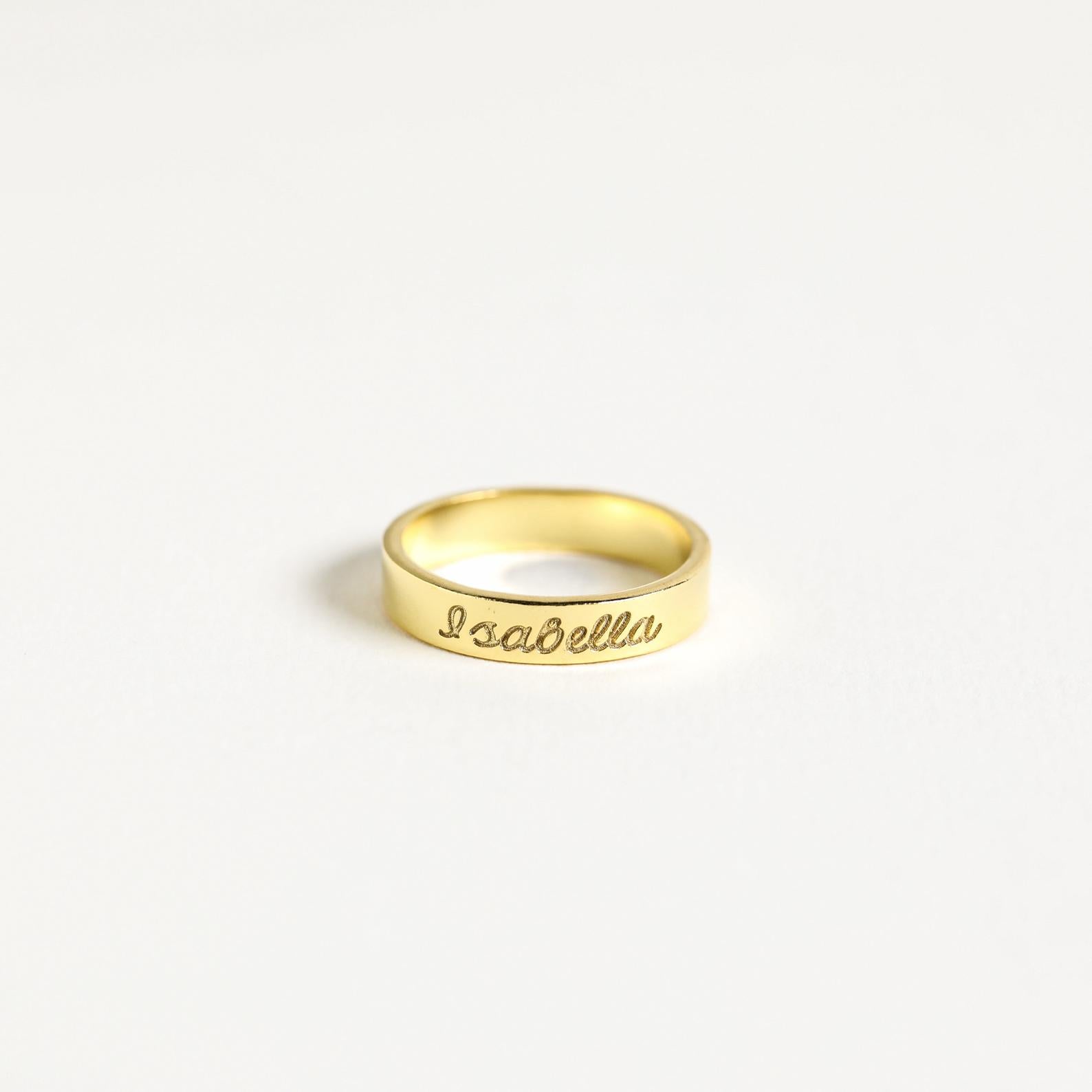 Two Names Cursive Ring - Gold Electroplated