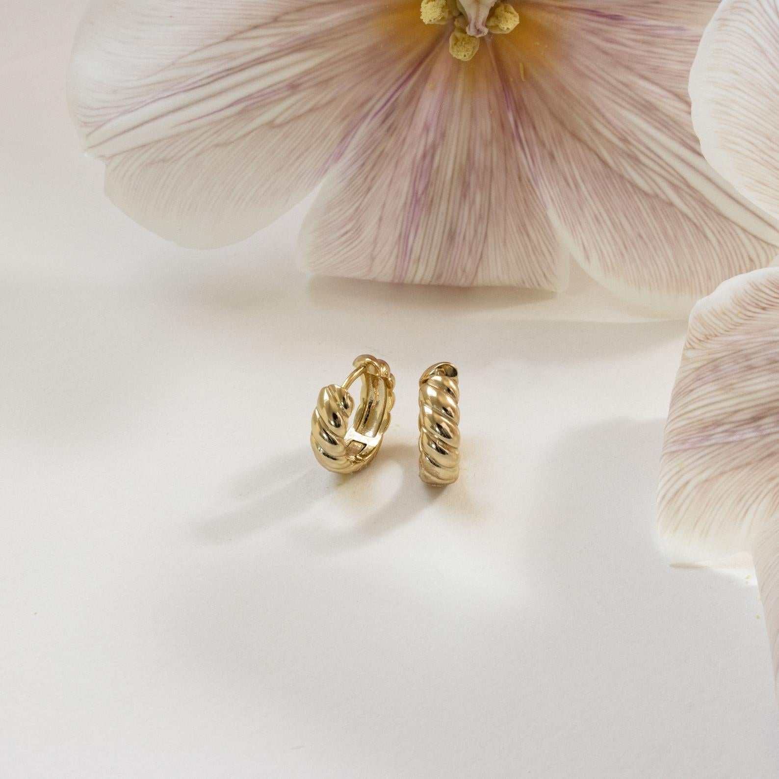Gold Plated Bold Croissant Hoop Earrings